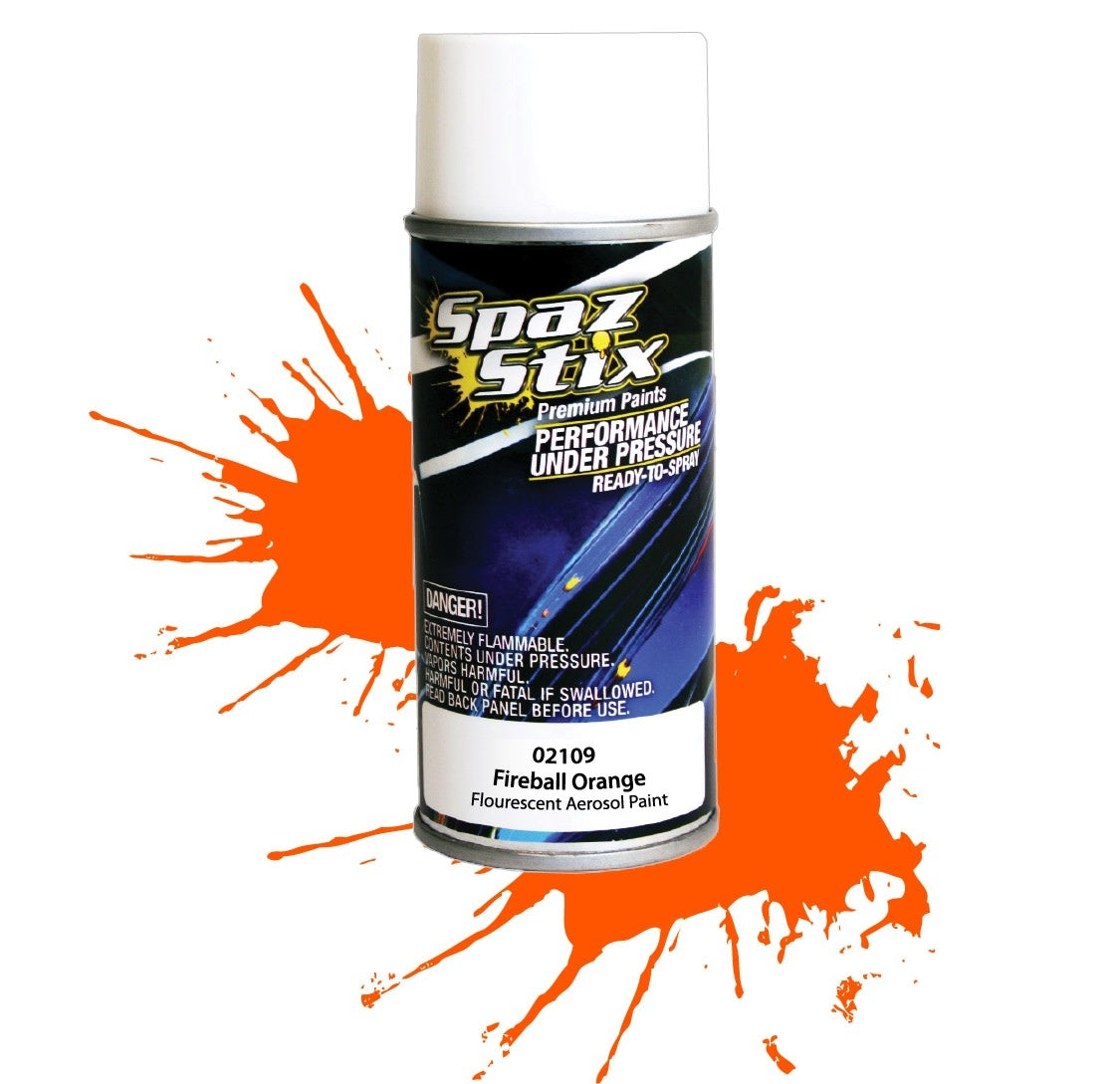 Spaz Stix "Fireball Orange" Fluorescent Spray Paint (3.5oz) - - HRP Distributing, Inc.