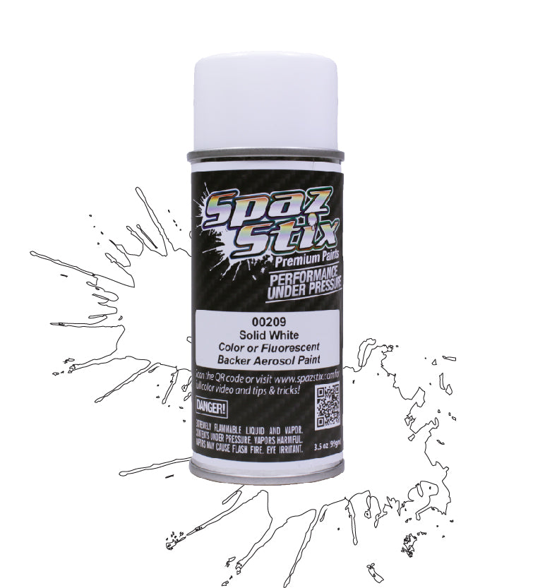 Spaz Stix Solid White / Glow Backer Aerosol Paint 3.5oz - - HRP Distributing, Inc.