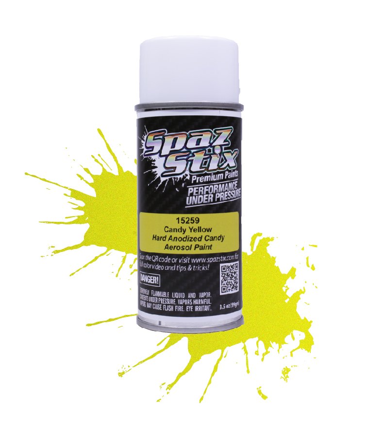 SPAZ-STIX Candy Yellow Aerosol Paint, 3.5oz Can - - HRP Distributing, Inc.