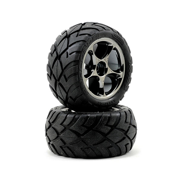 Traxxas Anaconda Rear Tires (2) (VXL Bandit) (Black Chrome) (Standard) w/Tracer Wheels - Remote Control Toys - Traxxas