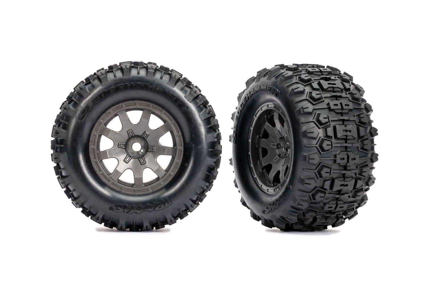 Traxxas Tires & wheels, Mini Maxx (Gray) Sledgehammer Tires -  - Traxxas