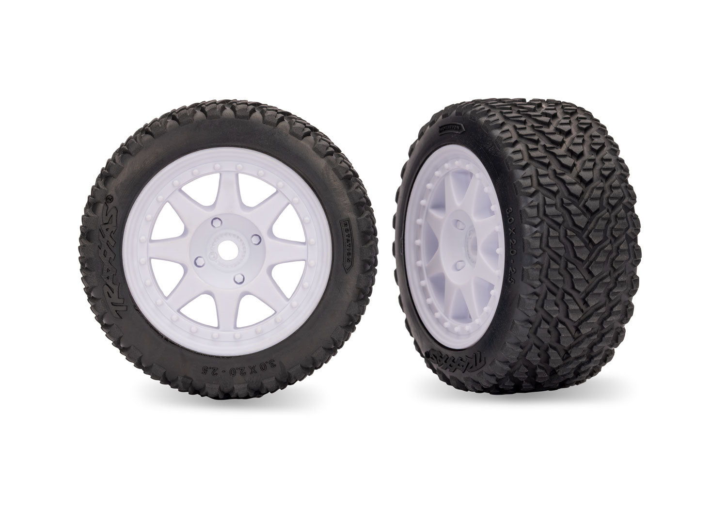 Traxxas Mini Rally Wheels with Hard Tires (2) (White)