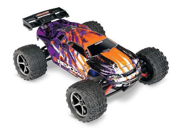 traxxas E-Revo® VXL: 1/16-Scale 4WD Brushless Monster Truck with TQi™ Traxxas Link™ Enabled 2.4GHz Radio System & Traxxas Stability Management (TSM)®