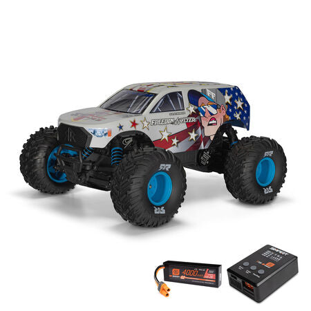 Arrma Freedom Flyer 223S BLX 1/10 2WD RTR Brushless Monster Truck (White) w/SLT2 2.4GHz Radio, DSC, Battery & Charger