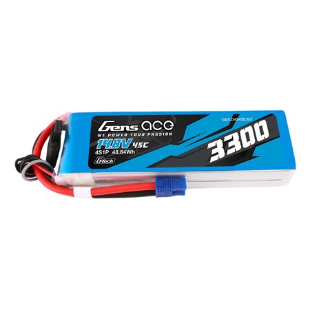 Gens Ace G-Tech Smart 4S LiPo Battery 45C (14.8V/3300mAh) w/EC3 Connector