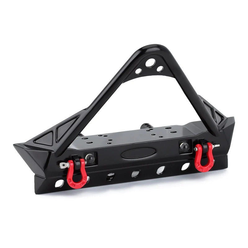 INJORA Black Metal Front Bumper With Lights For 1/10 RC Crawler