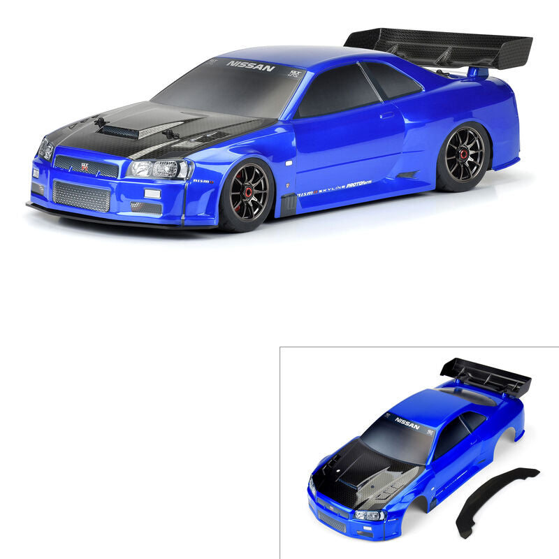 Protoform 2002 Nissan Skyline GT-R R34 Pre-Painted 1/7 On-Road Body (Blue) (Infraction 6S)