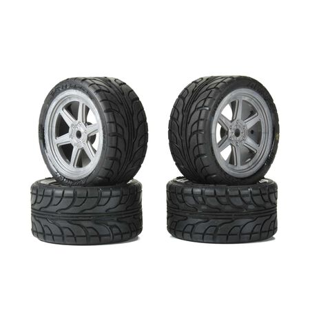 Pro-Line Losi® NASCAR® 1/12 Avenger Pre-Mounted Tires (4) (Gray) w/Overdrive Wheels