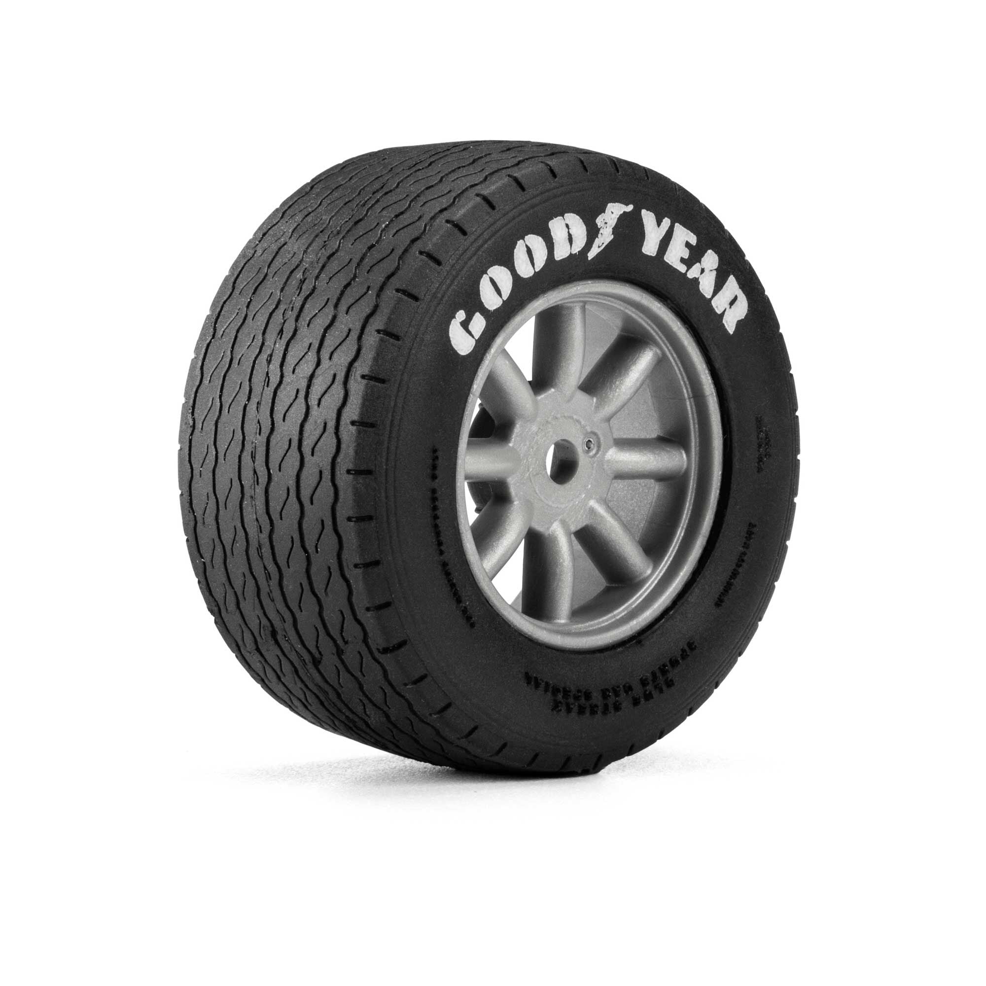 Proline 1/12 Goodyear Blue Streak VTA Tires Mounted 8mm Gray Wheels (2): Losi NASCAR® Race Car