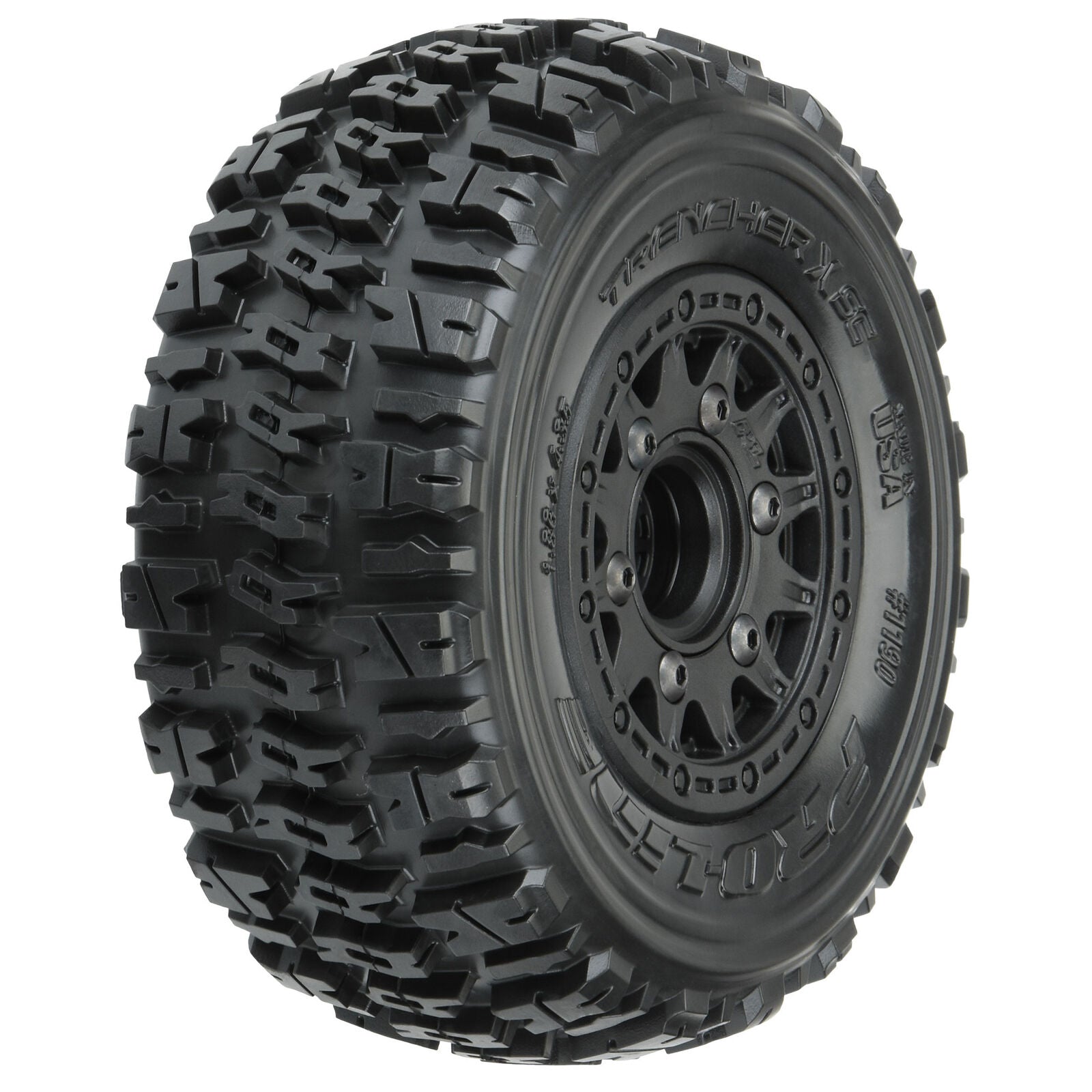 Pro-Line Trencher X SC 2.2/3.0 Tires w/Raid Wheels (Black) (2) (M2) w/12mm Removable Hex