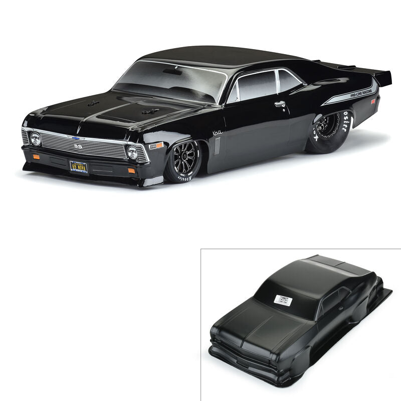 Pro-Line 1969 Nova Short Course No Prep Drag Racing Body (Black) (Tough-Color)