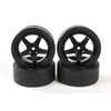 Tamiya 26mm Pre-Mounted Drift Tires (Black) (4) w/12mm Hex