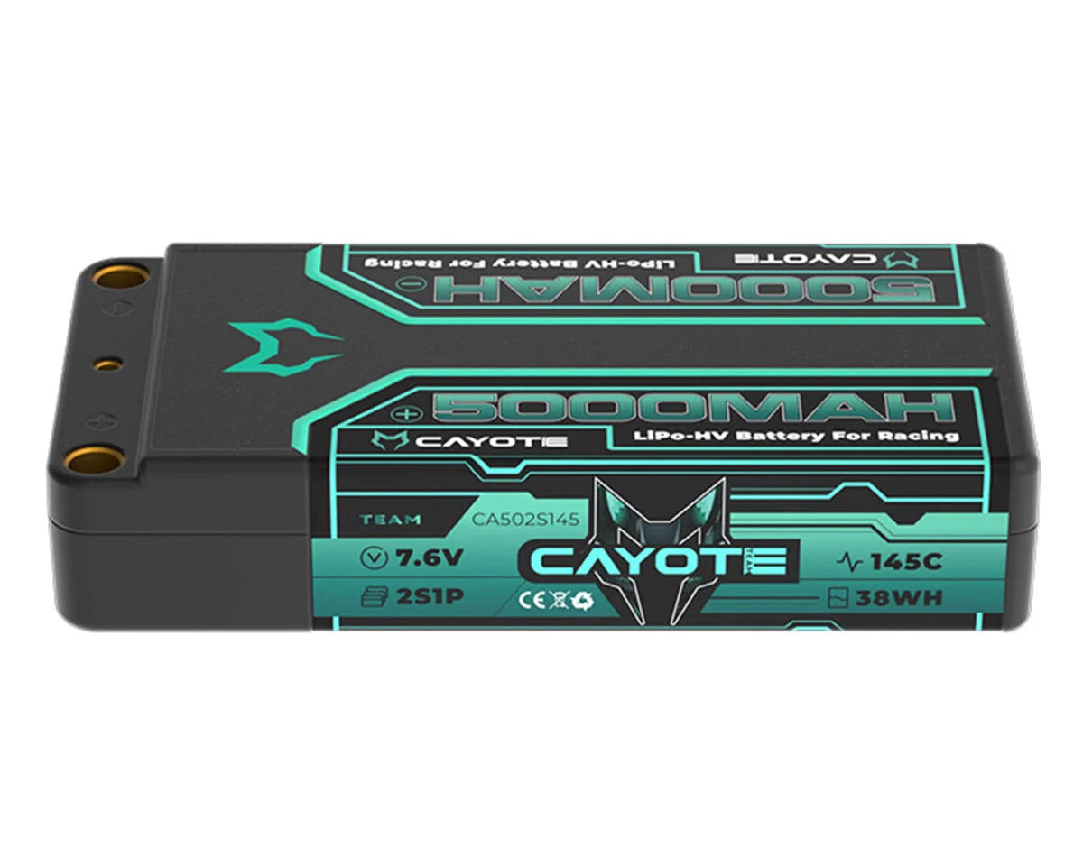 Cayote 2S 145C LCG Shorty LiHV Battery w/5mm Bullets -  - RC Visions