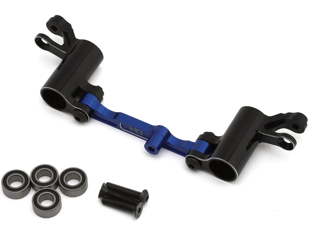 Hot Racing Aluminum Bearing Steering Bellcrank Set for Traxxas® Mini Maxx® (Black/Blue) -  - AMain Distributing