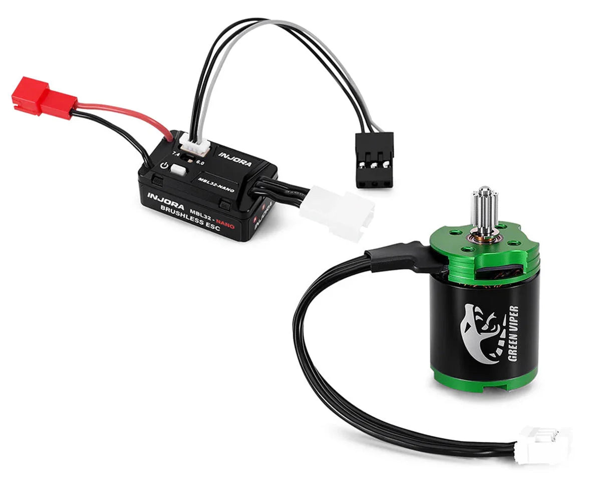 Injora Axial SCX30 MBL32-NANO ESC & 1621 Green Viper Brushless Combo (3600kV) -  - AMain Distributing