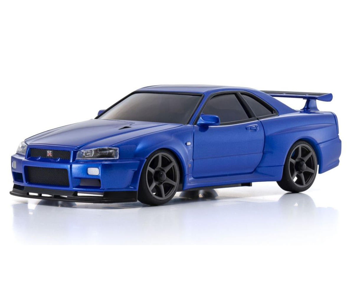 Kyosho MA-020 AWD Mini-Z ReadySet w/Nissan Skyline GT-R R34 V. Spec II Nur Body (Metallic Blue) w/KT-531P 2.4GHz Radio