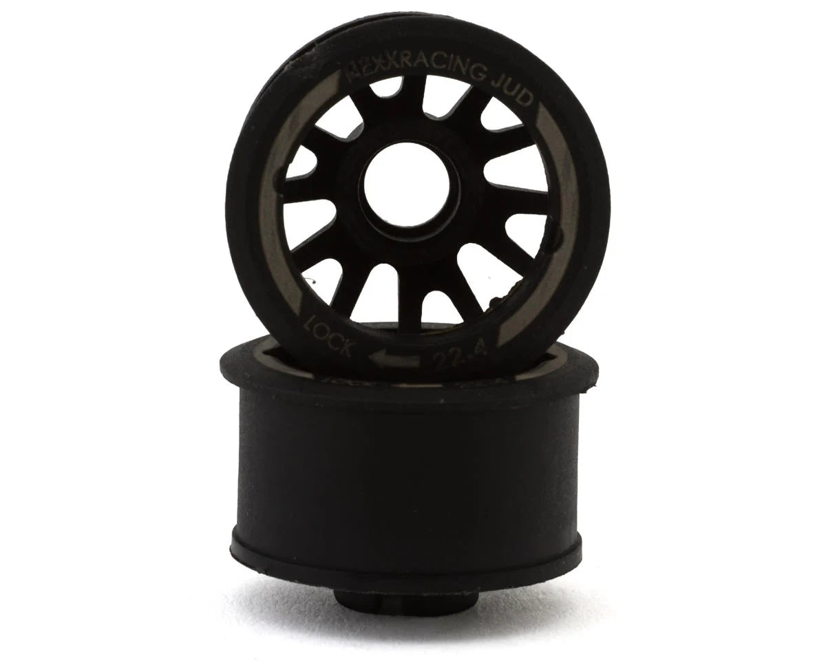 NEXX Racing Mini-Z "JUD" EVO Rear Threaded Side-Wall RWD Carbon-Fiber Rims (3mm Offset) (Black) (2)