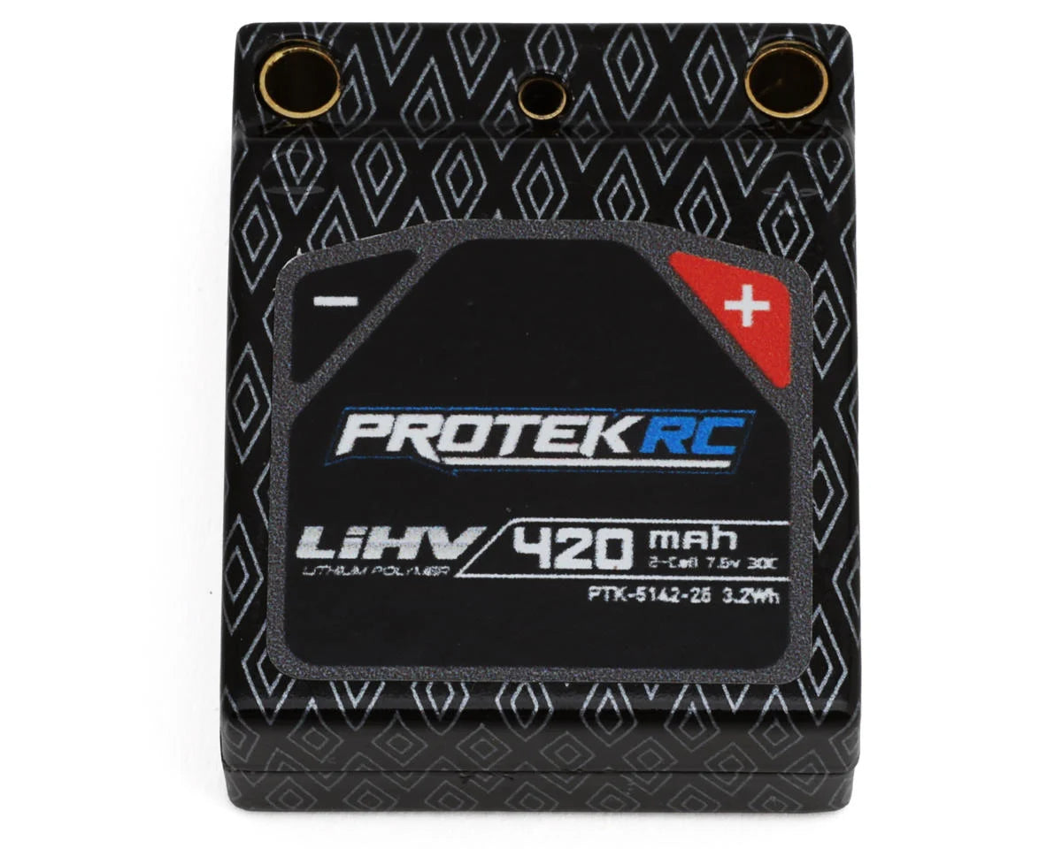 ProTek RC 2S 30C HV Hardcase LiPo Battery for Losi® Micro-B (7.6V/420mAh) w/Charge Lead & 3.5mm Bullets -  - AMain Distributing