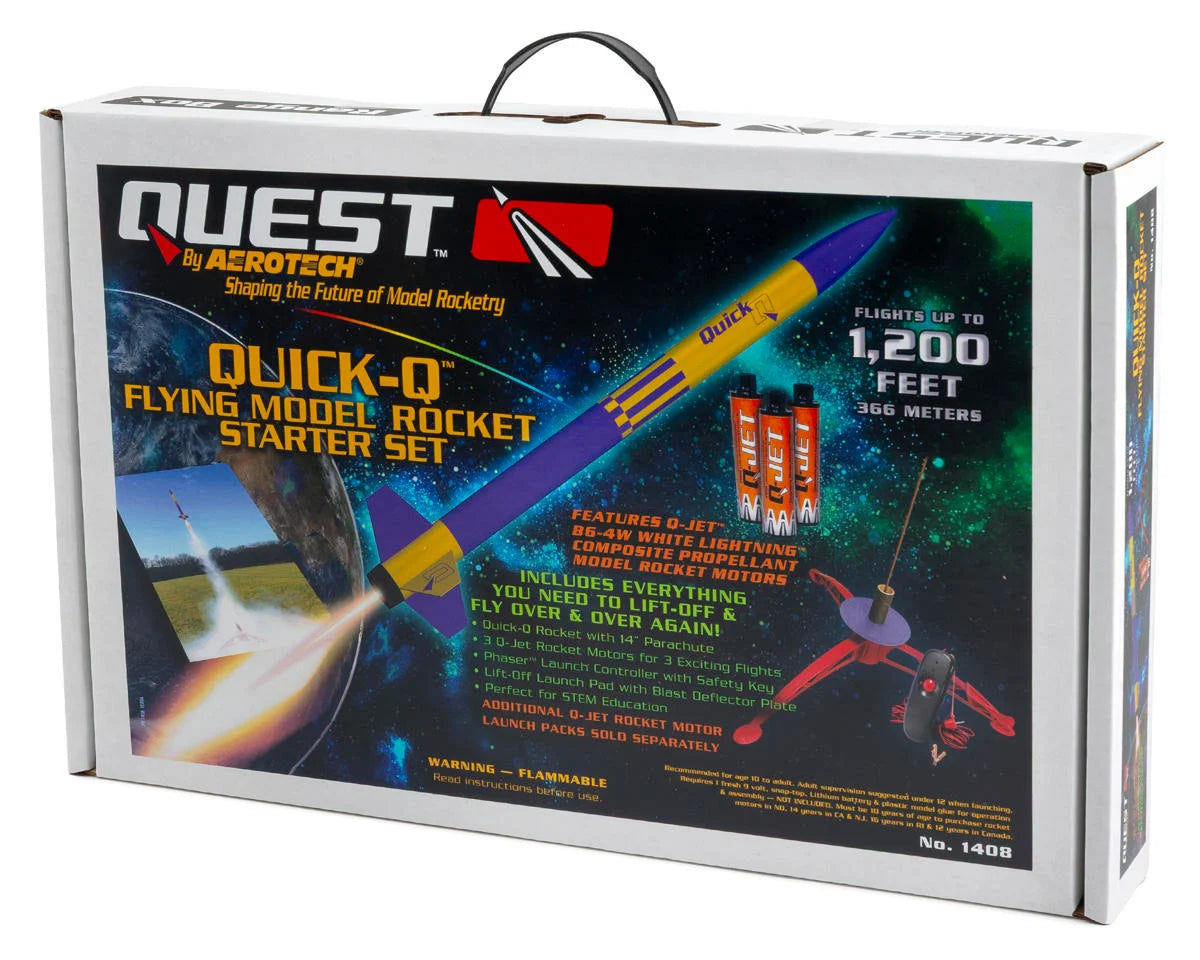 Quest Aerospace Quick-Q Model Rocket Starter Set w/Q-Jet White Lightning Rocket Motors & Igniters