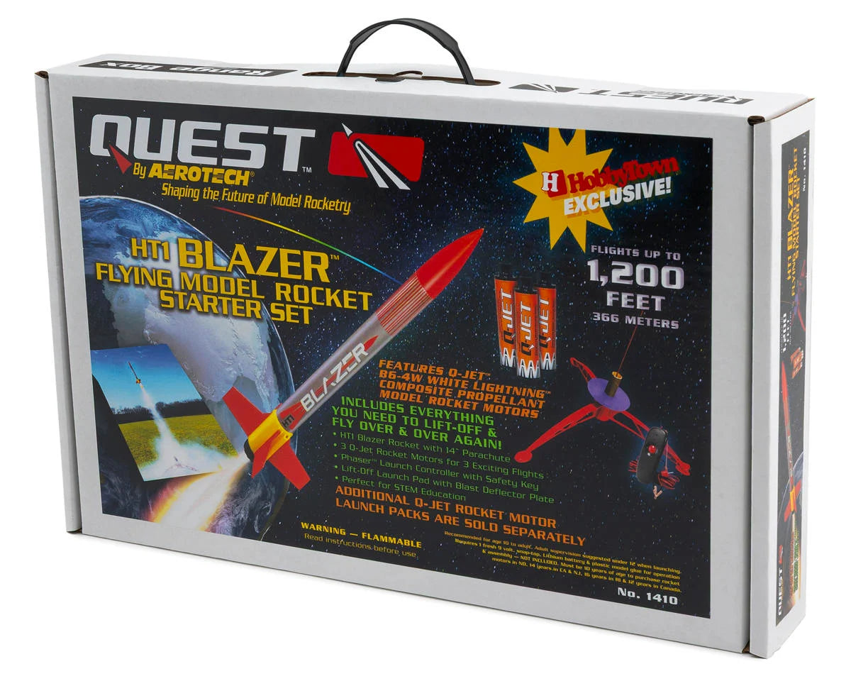 Quest Aerospace HobbyTown® Exclusive HT1 Blazer™ Flying Model Rocket Starter Set w/Q-Jet™ White Lightning™ Rocket Motors & Igniters