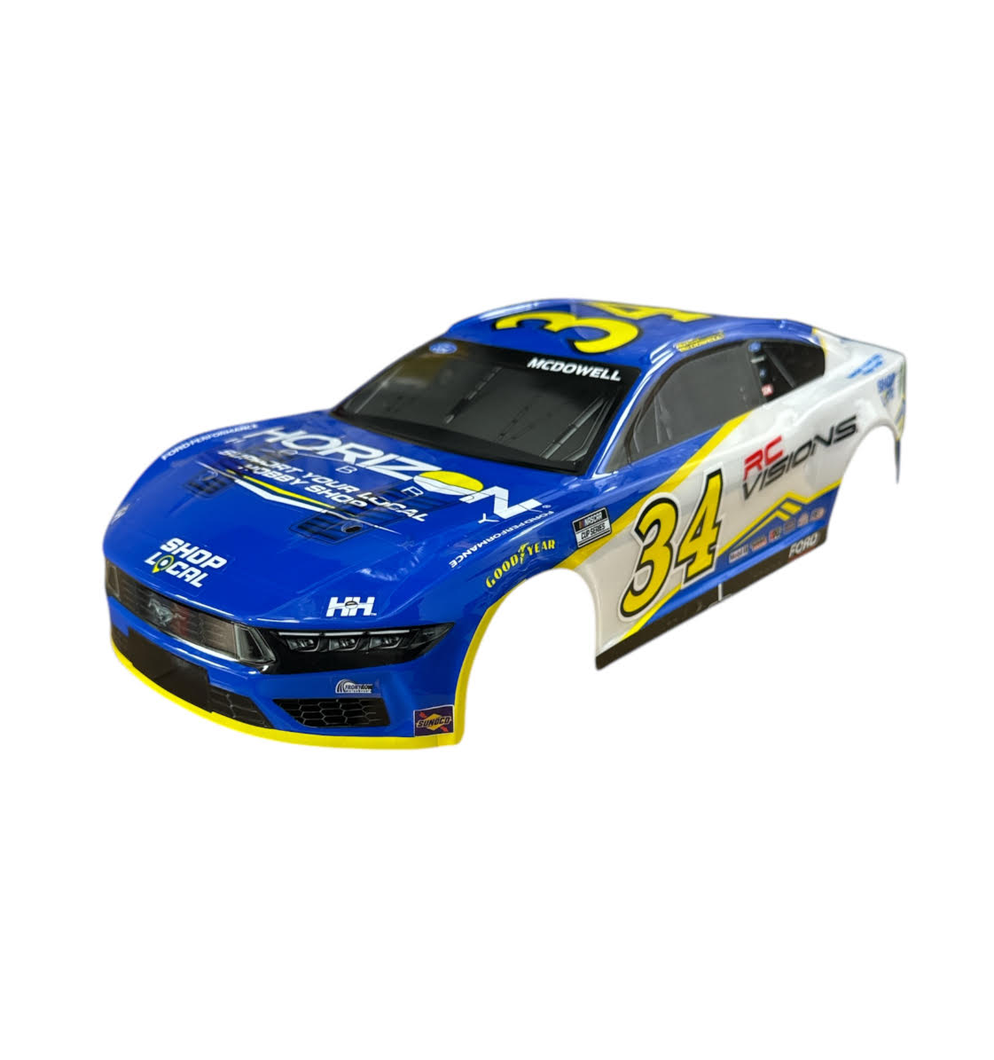 Losi NASCAR RCVisions #34 Horizon Hobby 2024 Ford Mustang Pre-Painted Body