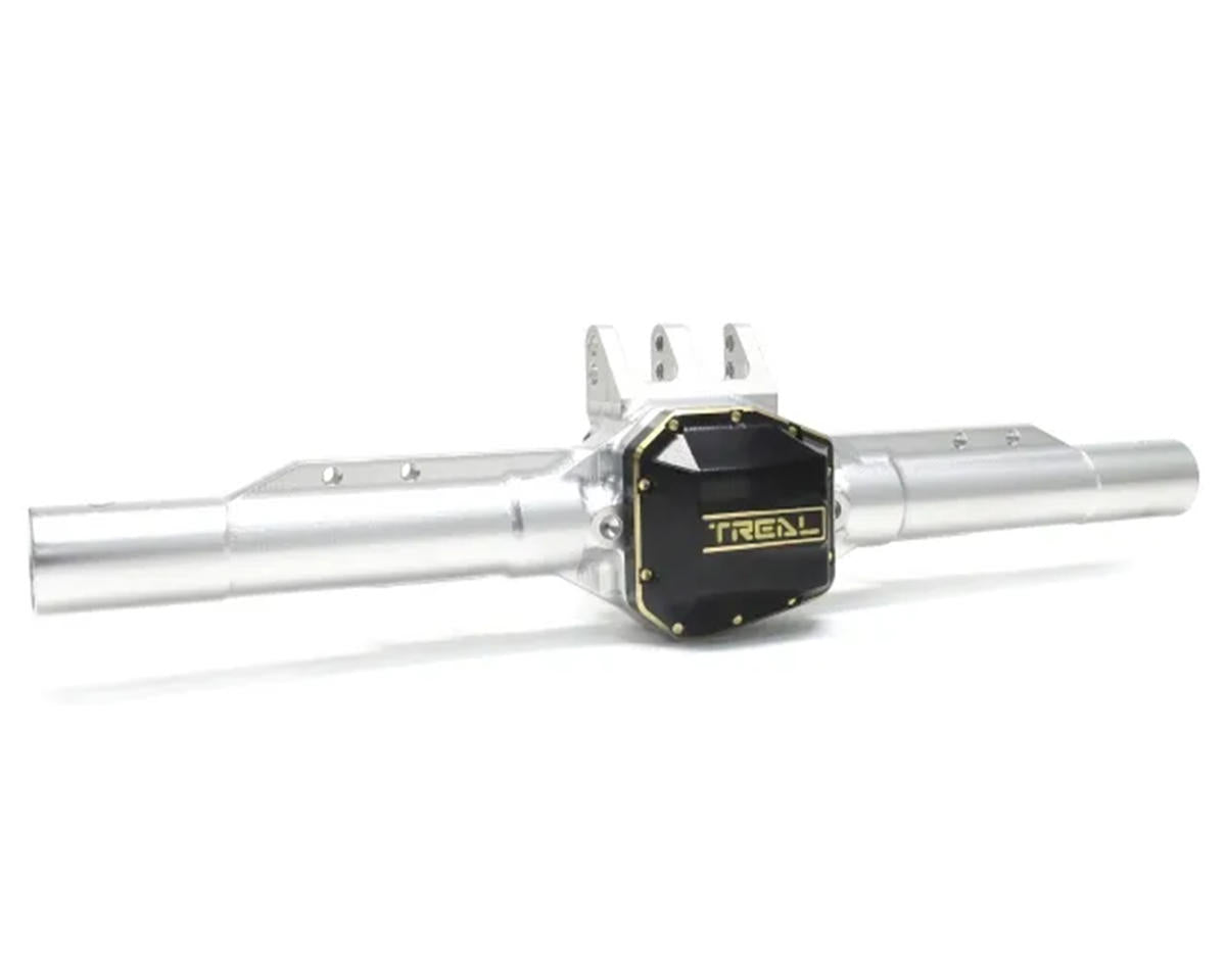 Treal Hobby Axial SCX10 Pro 7075 Aluminum Rear Axle Housing w/Brass Differential Cover