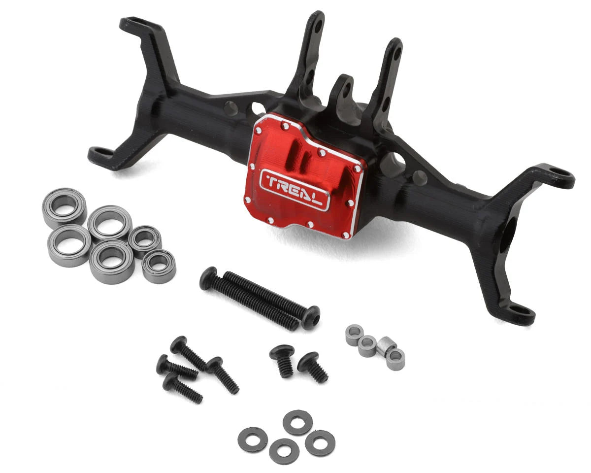 Treal Hobby One-Piece Aluminum Front Axle Housing for Traxxas TRX-4M w/Differential Cover (Black) - stpatty - AMain Distributing