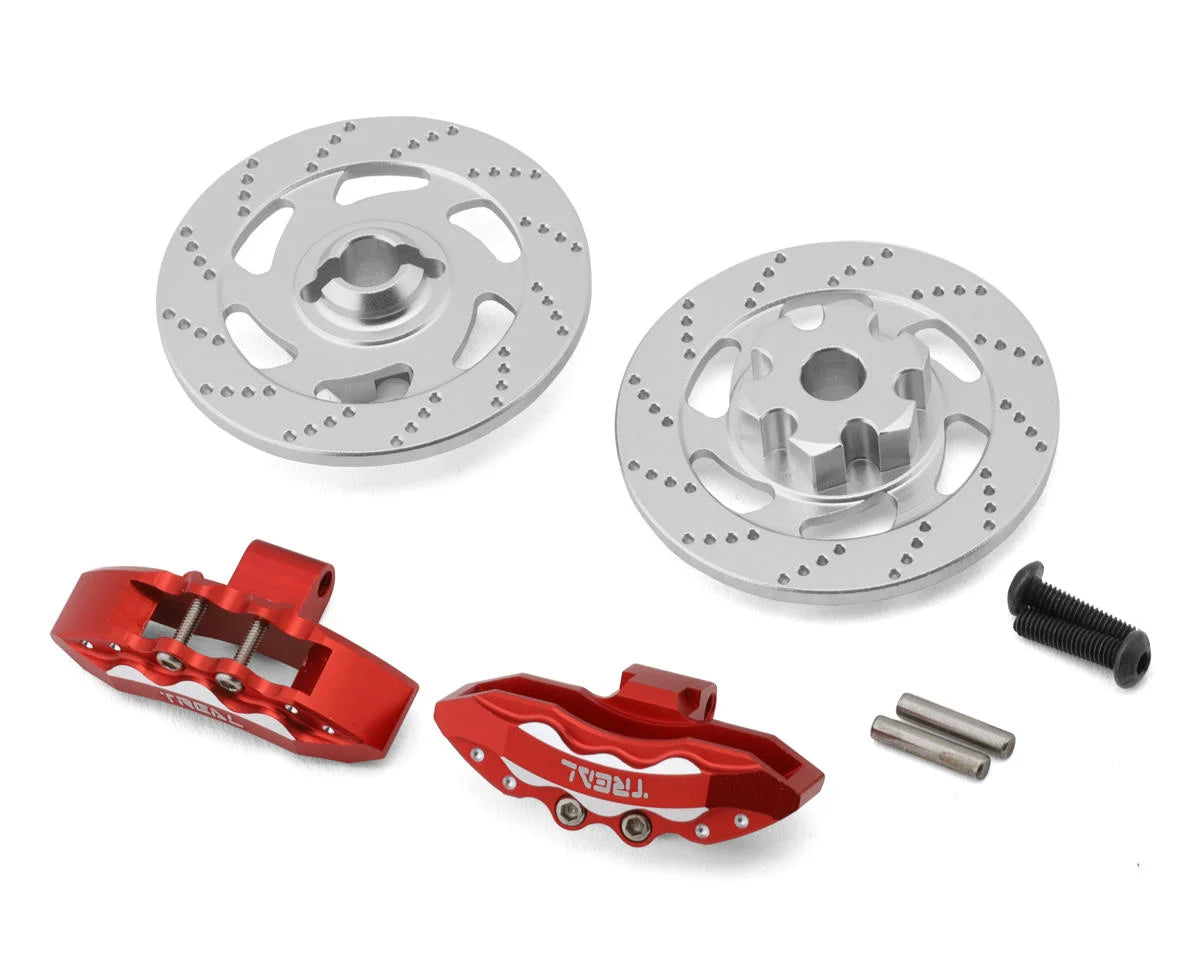Treal Hobby Aluminum Disc Brake Hex Hub Set for Traxxas® UDR® (Red) (2) (17mm) w/Calipers -  - AMain Distributing