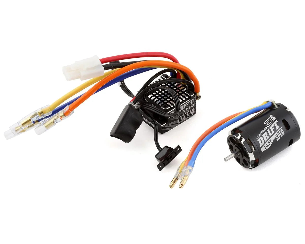 Yokomo BL-RS4 Drift Spec Sensored Brushless ESC/Zero S Drift Spec Motor Combo (10.5T) (Black)