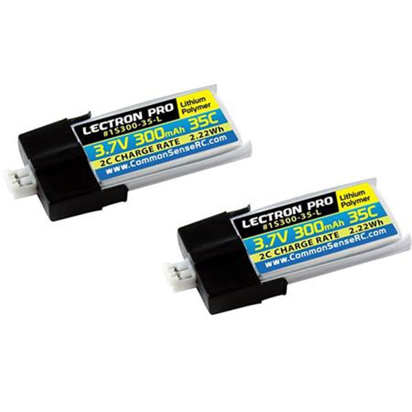 Common Sense RC Lectron Pro 3.7V 300mAh 35C Lipo Battery 2-Pack Default Title