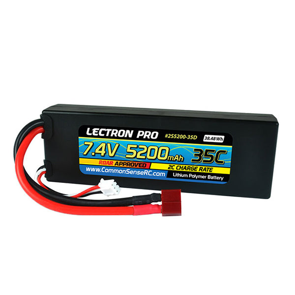 Common Sense RC Lectron Pro 2S 35C LiPo Battery w/T-Style (7.4V/5200mAh)