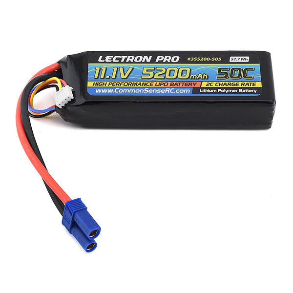 Common Sense RC Lectron Pro 11.1V 5200mAh 50C Lipo Battery with EC5 Connector Default Title