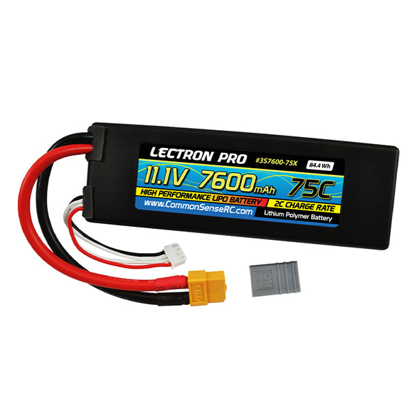 Common Sense RC Lectron Pro 11.1V 7600mAh 75C Lipo Battery with XT60 Connector + CSRC adapter for XT60 Default Title