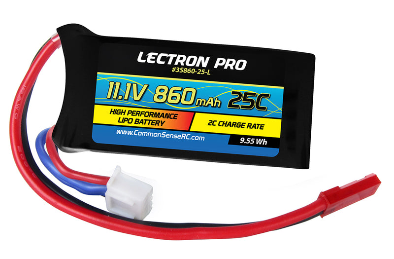 Common Sense RC Lectron Pro 11.1V 860mAH WITH JST CONNECTOR