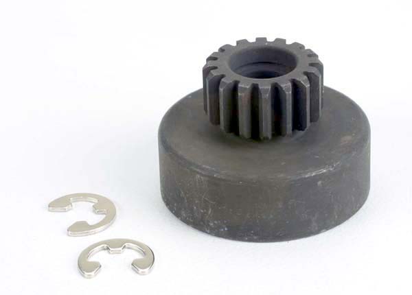 Traxxas Clutch bell, (16-tooth)/5x8x0.5mm fiber washer (2)/ 5mm E-clip (requires #2728 - ball bearings, 5x8x2.5mm