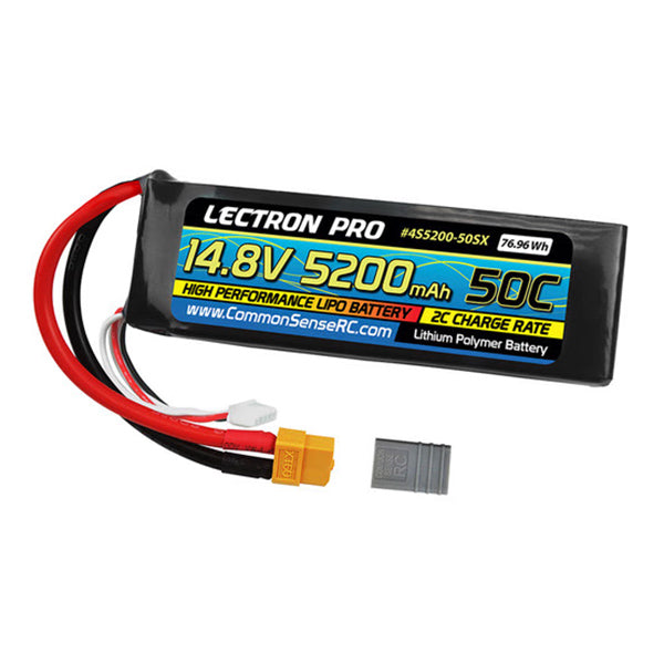 Common Sense RC Lectron Pro 14.8V 5200mAh 50C Lipo Battery Soft Pack with XT60 Connector + CSRC adapter for XT60 Default Title