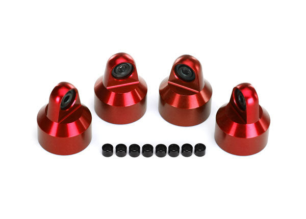 Traxxas X-Maxx Aluminum GTX Shock Caps (Red) (4)