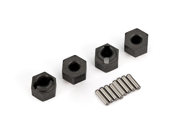 TRAXXAS TRX4M  Wheel hubs, 7mm hex (4)/ axle pins (8)