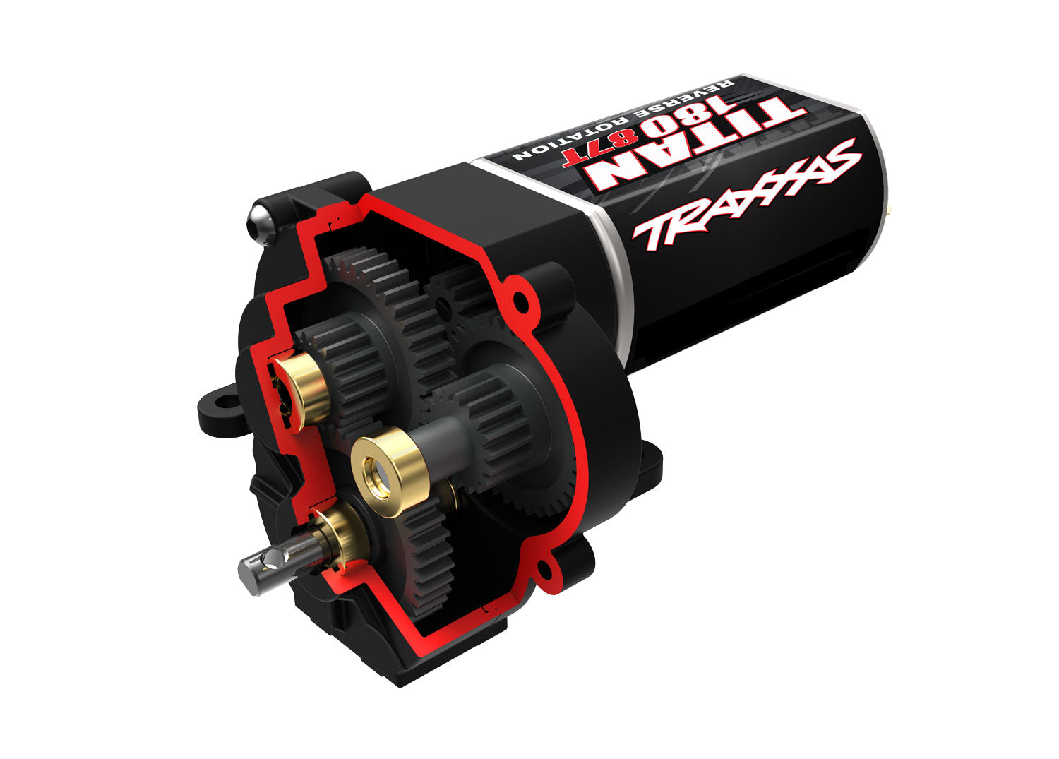 TRAXXAS TRX4M Transmission, complete (high range (trail) gearing) (16.6:1 reduction ratio) (includes Titan® 87T motor)