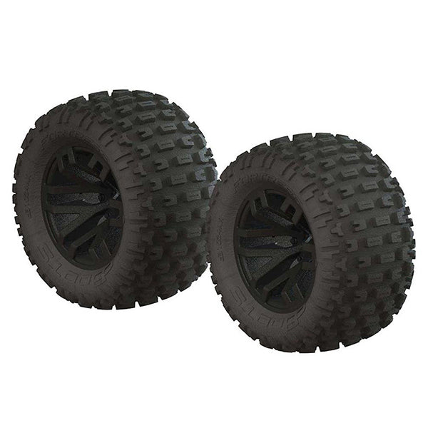 Arrma dBoots "Fortress MT" Monster Truck Pre-Mounted Tire Set (Black) (2) w/14mm Hex