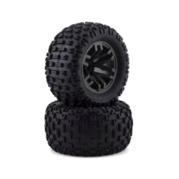 Arrma BLX 4x4 Dboots 'Fortress MT' 1/8 Pre-mounted Tire Set (Gun Metal) (2) Default Title