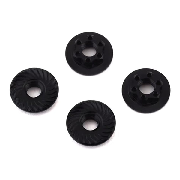 Team Associated Factory Team 4mm Low Profile Serrated Wheel Nuts (Black) (4) Default Title