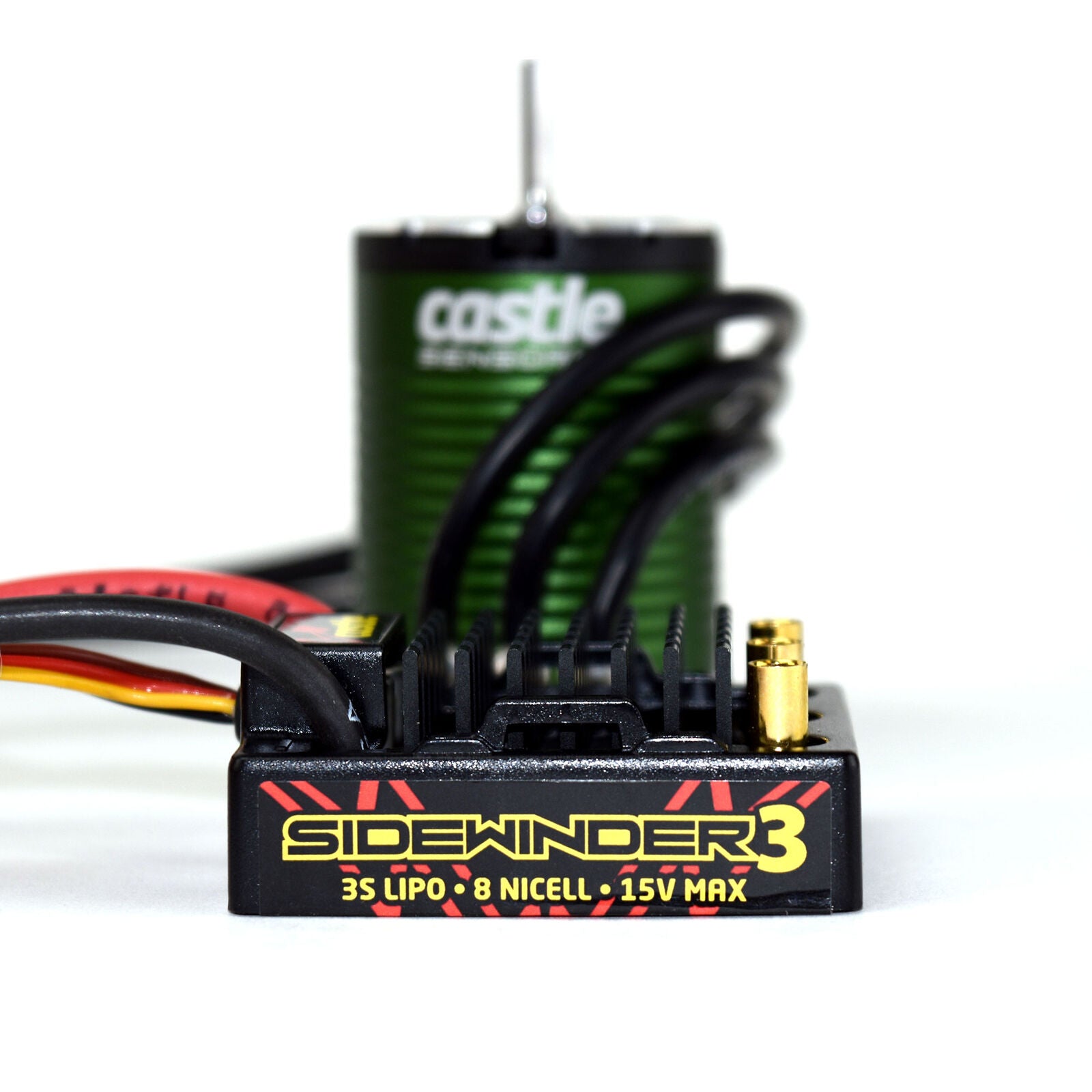 CASTLE CREATIONS 1/10 SV3 Sidewinder Waterproof ESC / 1406-4600Kv Brushless Motor Combo: 4mm Bullet