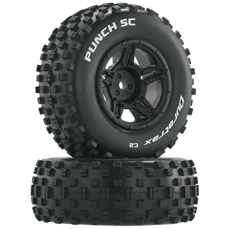 DuraTrax Punch SC 1/10 Mounted Slash Rear Truck Tires (Black) (2) (C2)