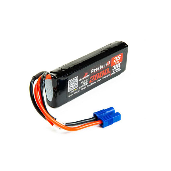 Dynamite 7.4V 2000mAh 2S 30C Reaction 2.0 LiPo Battery: EC3 Default Title