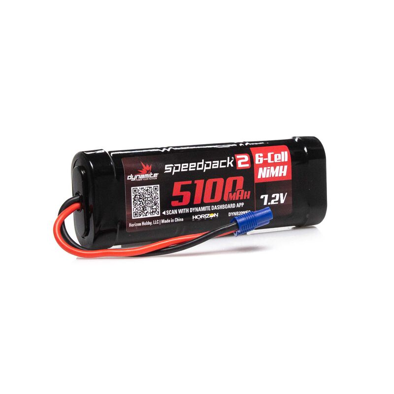 Dynamite "Speedpack2" 6-Cell Flat NiMH Battery w/EC3 Connector (7.2V/5100mAh)