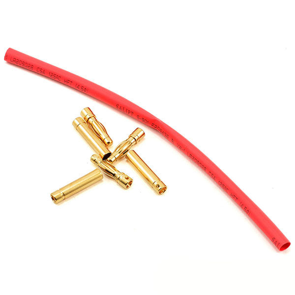 E-flite 4mm Gold Bullet Connector Set w/Heatshrink (3 Male/3 Female) Default Title