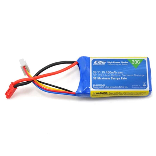 E-flite 3S LiPo Battery 30C (11.1V/450mAh) w/JST Connector Default Title  EFLB4503SJ30