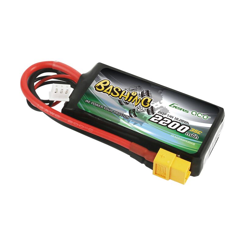 Gens Ace 7.4V 2200mAh 2S 35C LiPo Battery: XT60