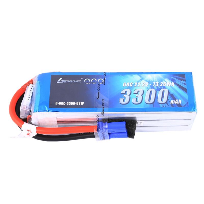 Gens Ace 6S LiPo Battery 60C (22.2V/3300mAh) w/EC5 Connector